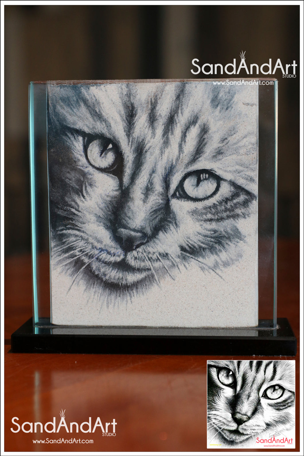 Recreate Your Cat's Photo into a Sand Portrait (One Face (Small  Size))