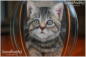 Recreate Your Cat's Photo into a Sand Portrait (One Face (Small Size))