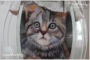 Recreate Your Cat's Photo into a Sand Portrait (One Face (Small Size))