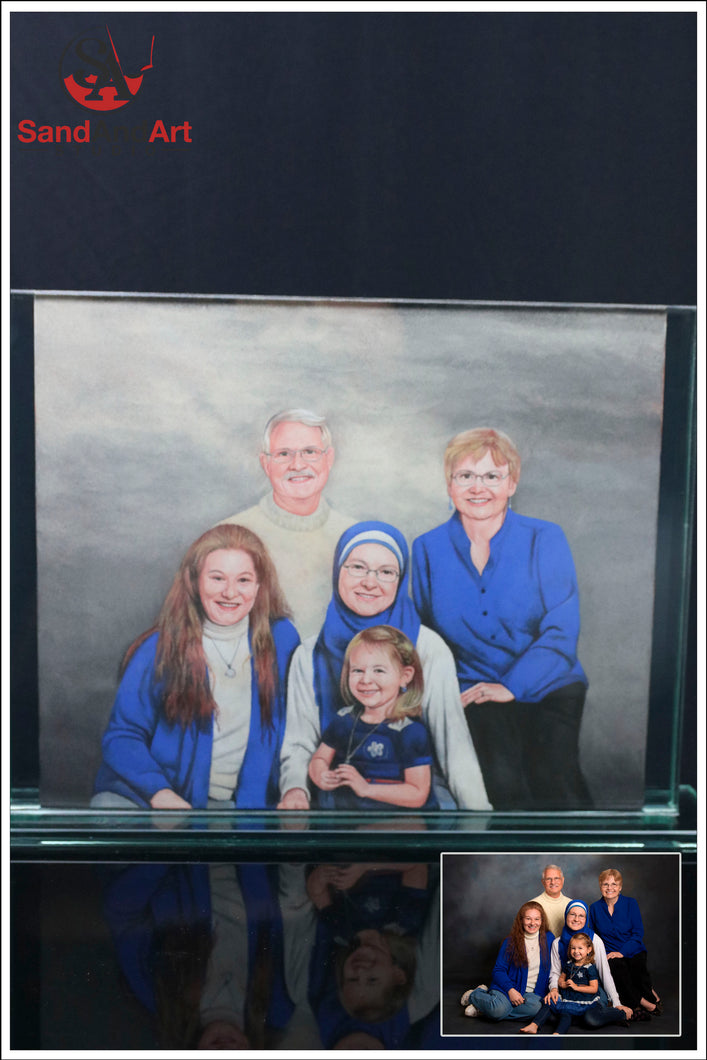 Personalize Your Family Picture into Sand Portrait (Multiple Faces (X Large Size))