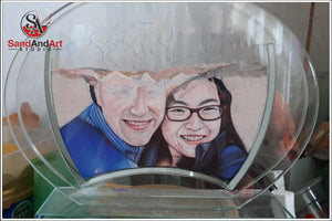 Custom Your Photos into Sand Portrait (Two Faces (Medium Size)) | SAND ART