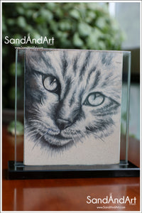Recreate Your Cat's Photo into a Sand Portrait (One Face (Small  Size))