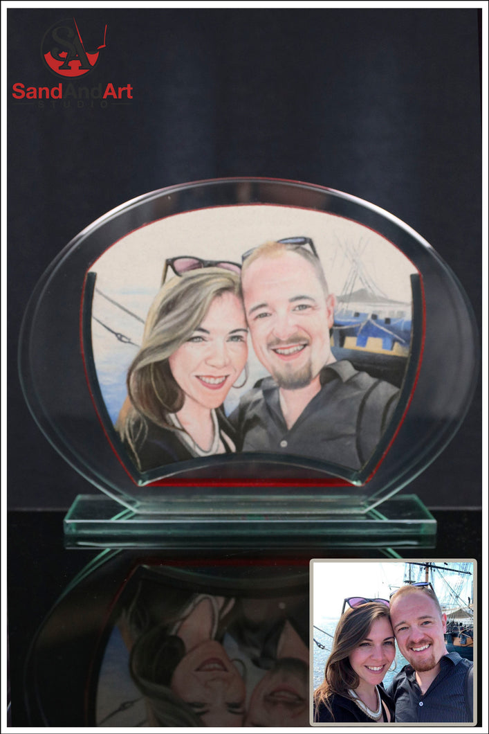 Custom Painting Portraits (Two Faces (Medium Size))  | Sand Portrait | SAND ART