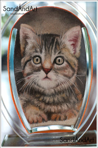 Recreate Your Cat's Photo into a Sand Portrait (One Face (Small Size))