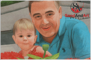 Upload Your family Photo and Get a Sand Portrait (Two Faces (Medium Size))