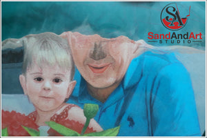 Upload Your family Photo and Get a Sand Portrait (Two Faces (Medium Size))