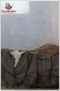 Personalize Your Photo into Sand Portrait (Two Faces (Large Size)) | SAND ART
