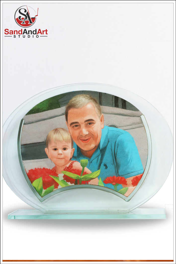 Upload Your family Photo and Get a Sand Portrait (Two Faces (Medium Size))