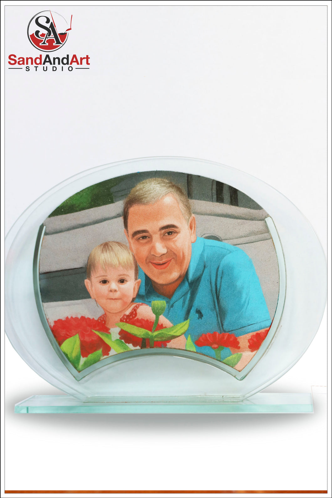 Upload Your family Photo and Get a Sand Portrait (Two Faces (Medium Size))